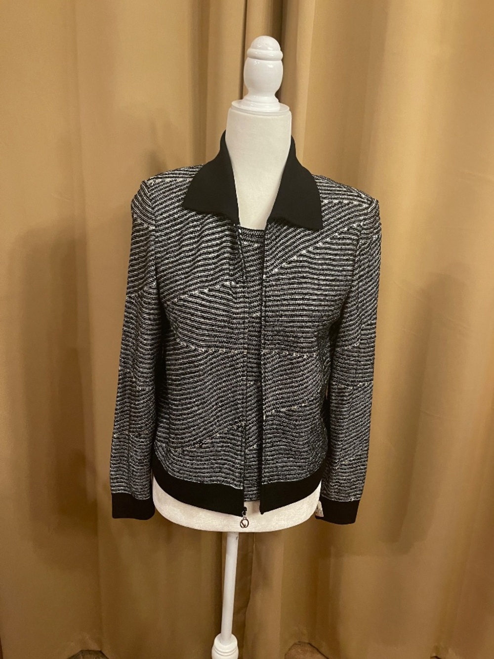 St. John Sport Striped Studded Knit Jacket & matching tank.
